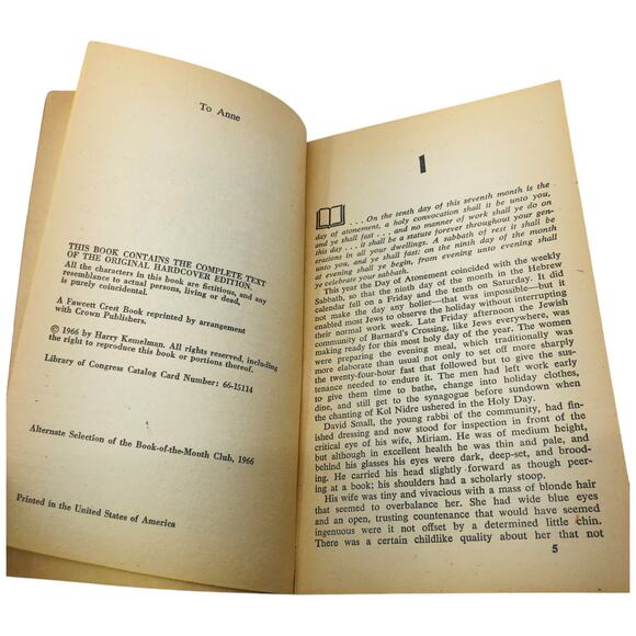 Harry Kemelman Wednesday The Rabbi Got Wet & Saturday The Rabbi Went Hungry Book - Picture 9 of 16